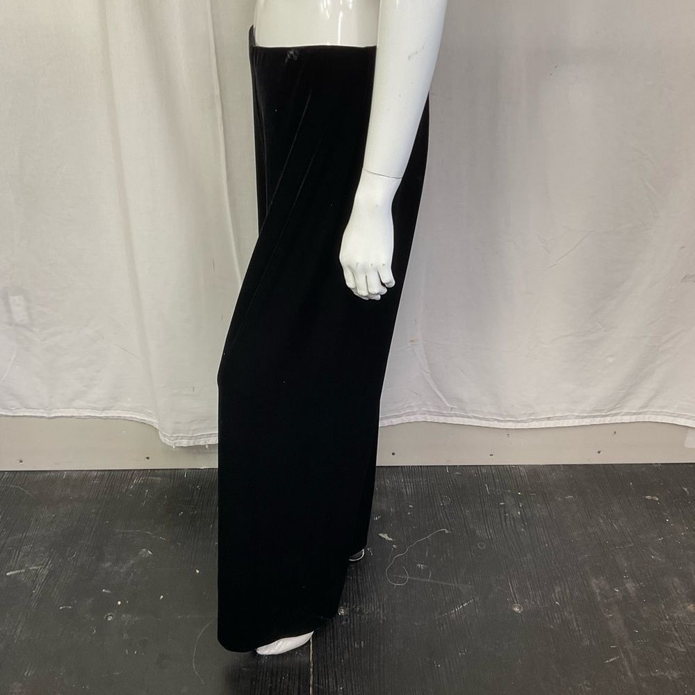Alex Evenings Women's Black Velvet High Rise Pull On Wide Leg Pants Size L - Picture 8 of 10